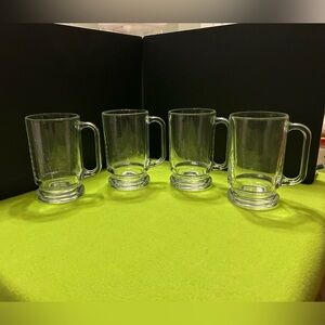 Vintage Beer Glasses Mugs - Set of 4
